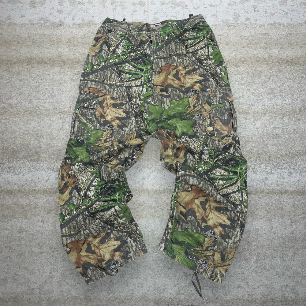 Vintage 90s Mossy Oak Hunting Camo Tactical Pants 36x32 Baggy Cargos Woodland - Picture 2 of 4